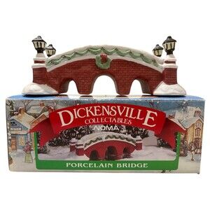 VTG Dickensville Collectables NOMA Porcelain Bridge Christmas Village Accessory
